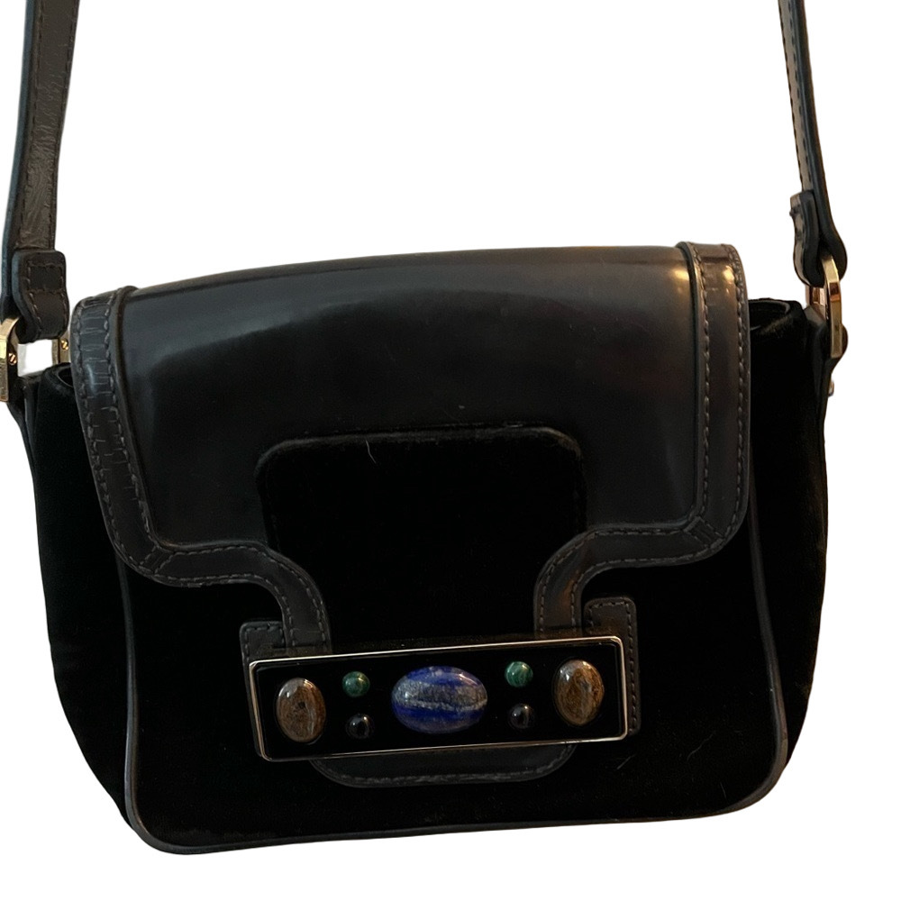 𝅺tory Burch Jeweled Velvet Shoulder Bag